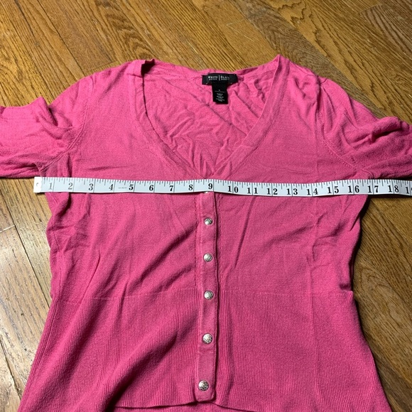 White House Black Market Fuchsia Pink V-Neck Button Cardigan - Size S - Picture 7 of 9